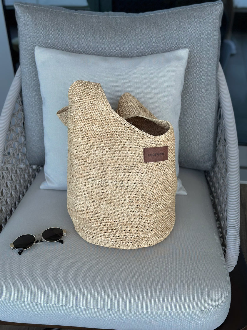 拉菲草皮標肩背包