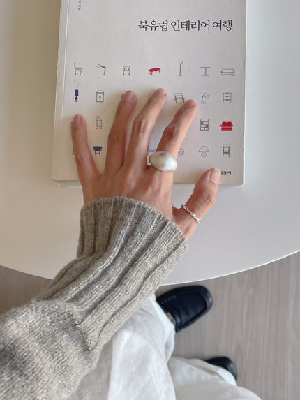 冷淡風啞光戒指-銀